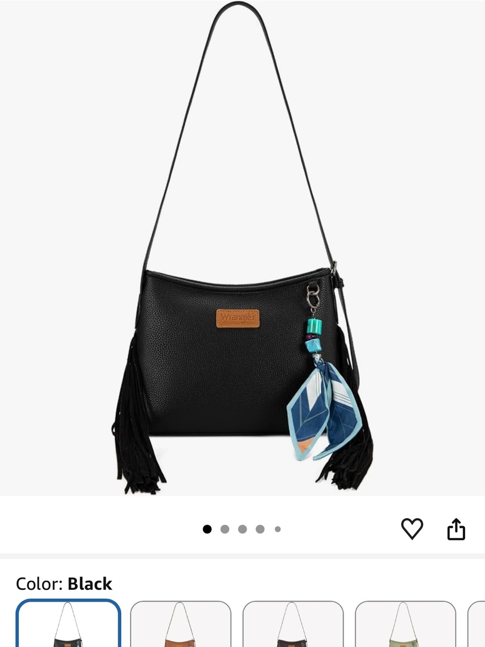 wrangler black fringe crossbody